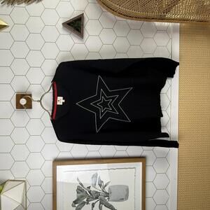 Sundry Black Cashmere and Wool Blend Stud Star Lightweight Sweater - Size - 1